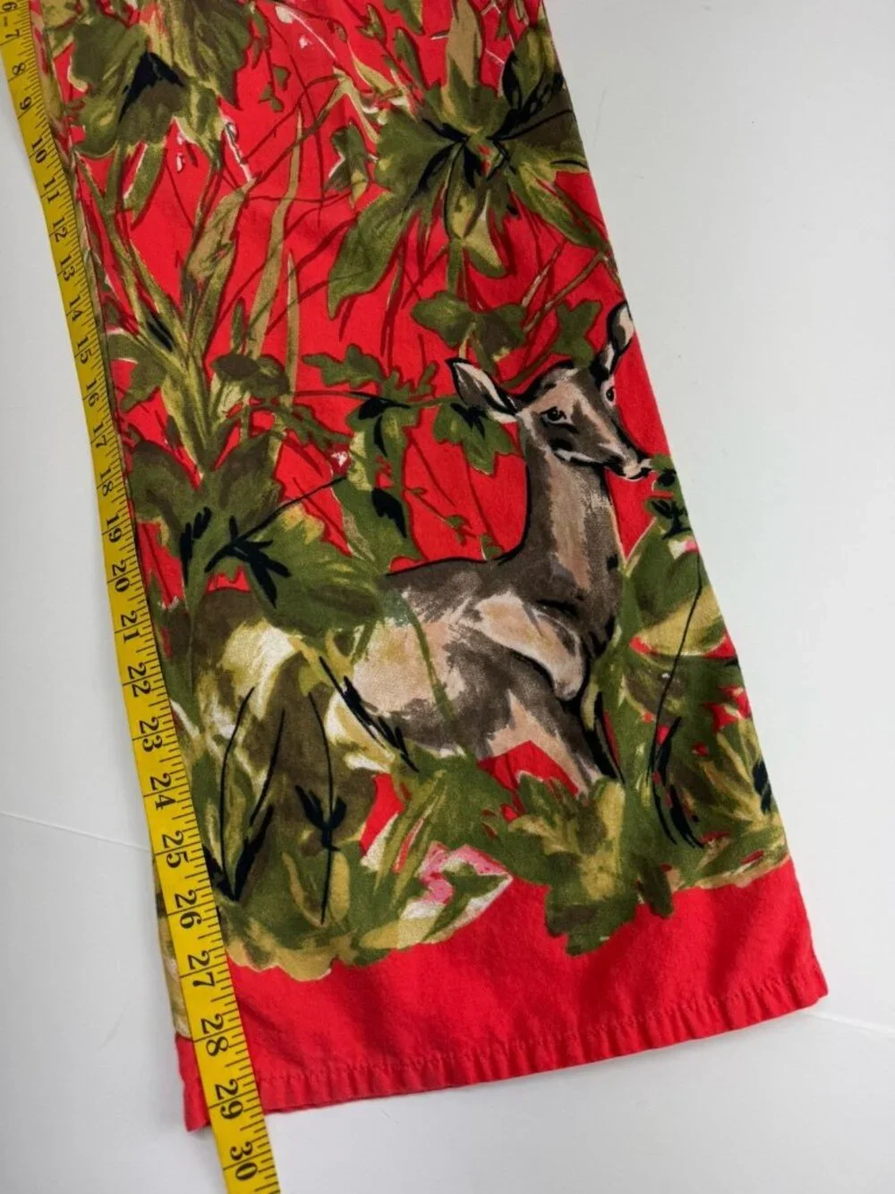 Lilka Anthropologie Pajama Bottom Pants Doting Deer Red Flannel 34 X 29